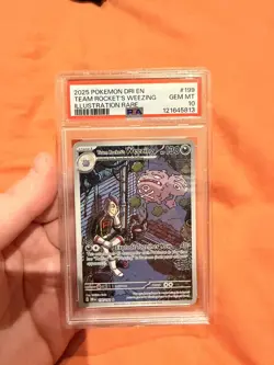 Pokemon Team Rockets Weezing Illustration Rare Destined Rivals 199/182 PSA 10 - Image 1