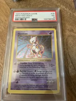 Mewtwo Shadowless Holo Card 010/102 Base Set Psa 5 Slab Pokemon 1999 Rare Wotc - Image 5