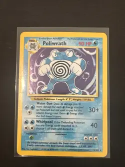 Pokemon Vintage Base Set Poliwrath 13/102 Holo Rare Wotc 1999 - Image 1