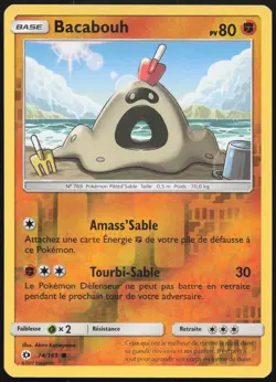 Carte Pokemon Bacabouh 74/149 Soleil et Lune REVERSE Francais - Image 1