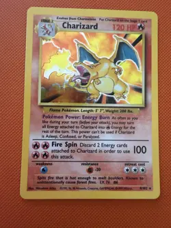 Pokemon TCG Base Set 1999 Charizard 4/102 Holo Rare LP/nm Vintage WOTC Unlimited - Image 1