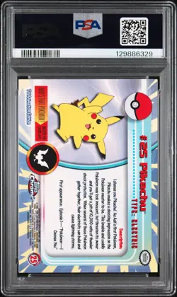 2000 TOPPS CHROME POKEMON T.V. #25 PIKACHU PSA 7 - Image 2