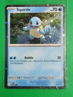 Pokemon TCG Scarlet & Violet Black Star Promo Squirtle #48 Cosmos Rare - Image 1