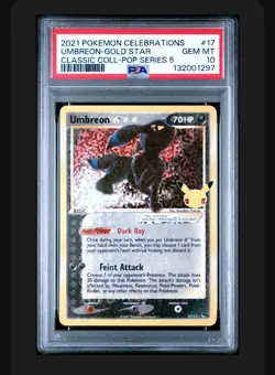 2021 POKEMON CELEBRATIONS UMBREON GOLD STAR Classic Coll - POP SERIES 5 PSA 10 - Image 1