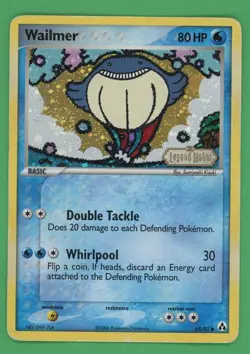 Wailmer Pokemon Ex Legend Maker Stamped Holo 69/92 DMG - Image 1