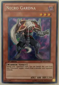 YuGiOh Necro Gardna Secret Rare 1st Edition RYMP-EN009 - Image 1