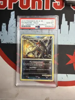 Pokemon TCG Houndoom Undaunted League Promo Card 5/90 Holo Cross Hatch PSA 10 - Image 1