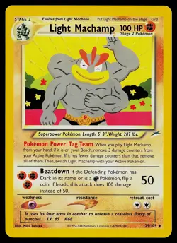Pokemon Card - Light Machamp Neo Destiny 25/105 Rare - Image 1