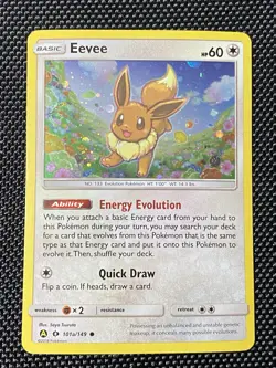 Pokemon Card TCG Eevee 101A/149 Alternate Art Near Mint Holofoil Sun Moon Promo - Image 1