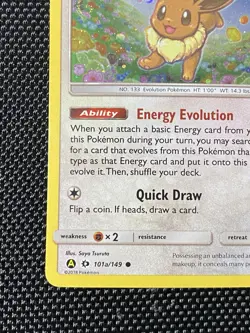 Pokemon Card TCG Eevee 101A/149 Alternate Art Near Mint Holofoil Sun Moon Promo - Image 5