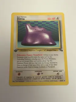 Pokemon Card Fossil 1st Edition Ditto 18/62 Near Mint - Image 1