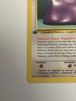 Pokemon Card Fossil 1st Edition Ditto 18/62 Near Mint - Image 3