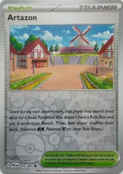 076/091 ARTAZON REVERSE HOLO PALDEAN FATES POKEMON CARD - Image 1
