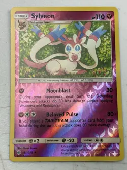 Sylveon 155/236 SM Cosmic Eclipse Reverse Holo Card NM-LP - Image 1