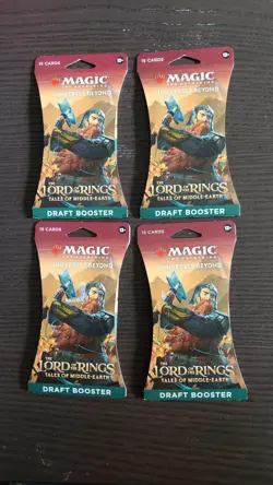 Magic: The Gathering Lord of the Rings Draft Booster 4 Packs Retail Packaging - Image 1
