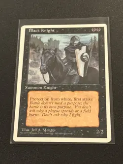 4th Edition Black Knight MTG Magic the Gathering NM - Image 1