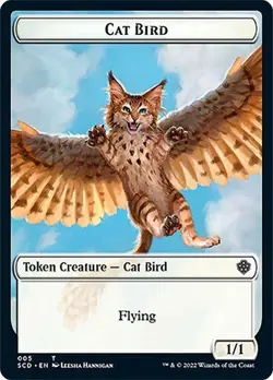 4x Spirit/Cat Bird Token, Starter Commander Tokens, MTG, 4 pack, Magic - Image 1