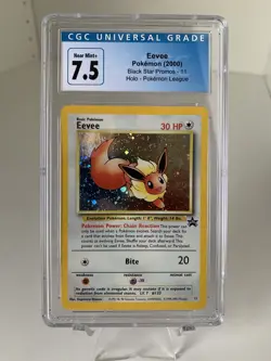 2000 Pokemon Eevee Black Star Promos #11 Holo Pokemon League - CGC 7.5 NM+ - Image 1