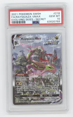 2021 POKEMON SWORD & SHIELD EVOLVING SKIES ALT ART RAYQUAZA VMAX PSA 10 Q1887 - Image 1