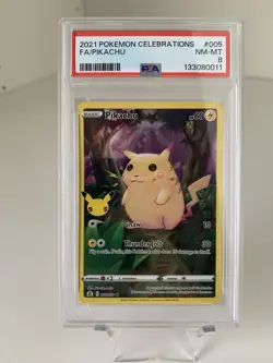 2021 Pokemon Pikachu Celebrations 25th Anniversary Full Art #005 - PSA 8 - Image 1