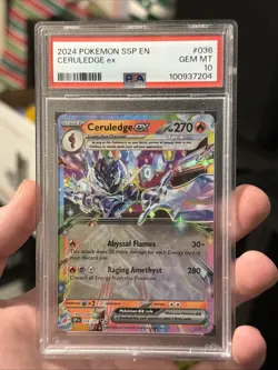 2024 Pokemon SSP En Ceruledge Ex 036/191 Surging Sparks PSA 10 - Image 1