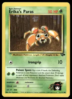 Pokemon TCG Gym Challenge #071/132 Erika's Paras LP - Image 1