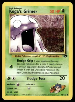 Pokemon TCG Gym Challenge #078/132 Koga's Grimer LP - Image 1