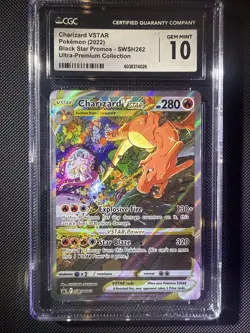 CGC 10 GEM Charizard VSTAR SWSH262 Premium Collection Black Star Promo Pokemon - Image 1