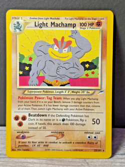 Pokemon TCG Light Machamp 25/105 - Neo Destiny Unlimited Rare - WOTC Vintage - Image 1