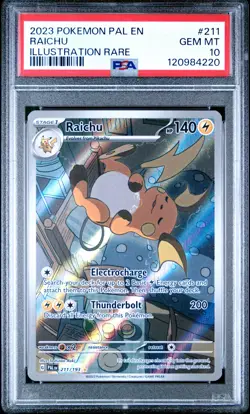 2023 POKEMON PAL EN-PALDEA EVOLVED ILLUSTRATION RARE #211 RAICHU PSA 10 - Image 1