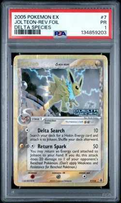 PSA 1 Jolteon 7/113 EX Delta Species Reverse Holo Foil Stamped 2005 Pokemon PR - Image 1
