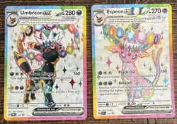 Pokemon TCG Umbreon Ex 176 & Espeon Ex Svp 175 Promo Pair Prismatic Evolution - Image 1