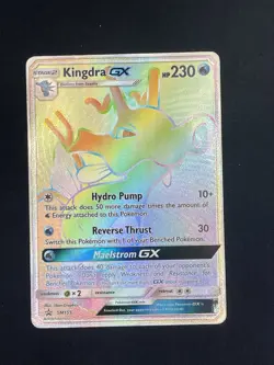 Kingdra GX Full Art Rainbow Rare #SM155 Pokemon Sun & Moon Black Star Promo - Image 1