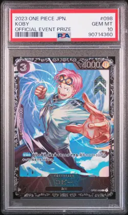2023 ONE PIECE JPN PROMOS OFFICIAL EVENT PRIZE #098 KOBY PSA 10 - Image 1