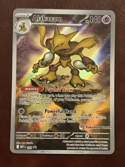 Pokemon TCG Alakazam 009 POKEMON CENTER STAMPED Mega Evolution Promo Card - Image 1