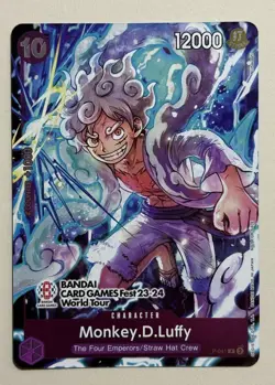 ONE PIECE CARD GAME MONKEY.D.LUFFY P-041 BANDAI CARD GAMES FEST 23-24 ENGLISH - Image 1
