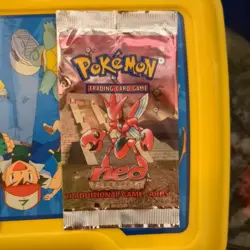 Rare Vintage Pokemon Card TCG Neo Discovery Booster Pack Open/Empty Scizor - Image 1