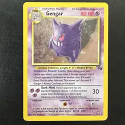 GENGAR Holo Rare Fossil Unlimited Pokemon Trading Card MP/HP Played 5/62 - Image 1