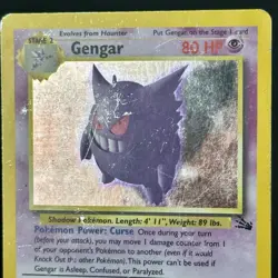 GENGAR Holo Rare Fossil Unlimited Pokemon Trading Card MP/HP Played 5/62 - Image 2