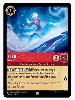 4x Disney Lorcana Elsa Ice Surfer 109/204 Common NM Card Regular - Image 2