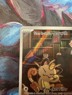 Pokemon TCG Team Rockets Meowth Card 203/182 Destined Rivals - Image 2