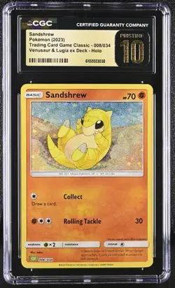 ✨✨ English CGC 10 Pristine Sandshrew 008/034 Classic Collection Holo - Image 1