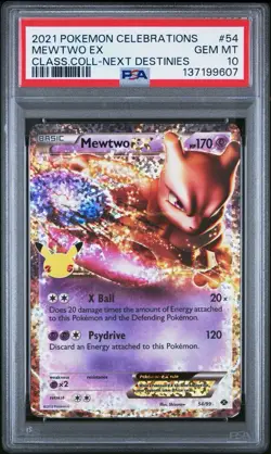 2021 POKEMON CELEBRATIONS CLASSIC COLLECTION #54 MEWTWO EX PSA 10 - Image 1