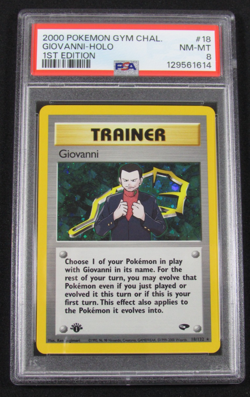 2000 Pokemon Gym Challenge GIOVANNI HOLO 1st Edition 18/132 PSA 8 NM-MT - Image 1