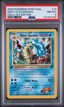 2000 POKEMON GYM CHALLENGE HOLO-1ST ED #13 MISTY'S GYARADOS PSA 8 - Image 1