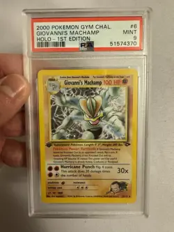 2000 Pokemon 1st Edition Giovanni’s Machamp Holo Rare Gym Challenge 6/132 PSA 9! - Image 1
