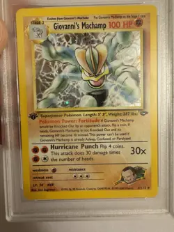 2000 Pokemon 1st Edition Giovanni’s Machamp Holo Rare Gym Challenge 6/132 PSA 9! - Image 3