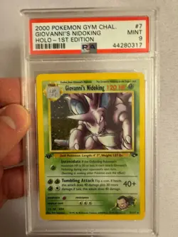 2000 Pokemon 1st Edition Giovanni’s Nidoking Holo Rare Gym Challenge 7/132 PSA 9 - Image 1