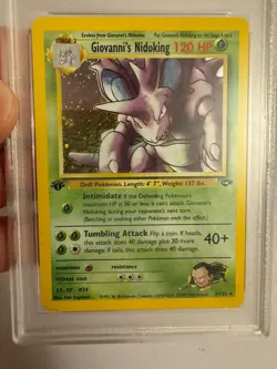 2000 Pokemon 1st Edition Giovanni’s Nidoking Holo Rare Gym Challenge 7/132 PSA 9 - Image 3
