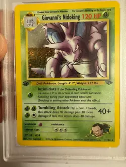 2000 Pokemon 1st Edition Giovanni’s Nidoking Holo Rare Gym Challenge 7/132 PSA 9 - Image 4
